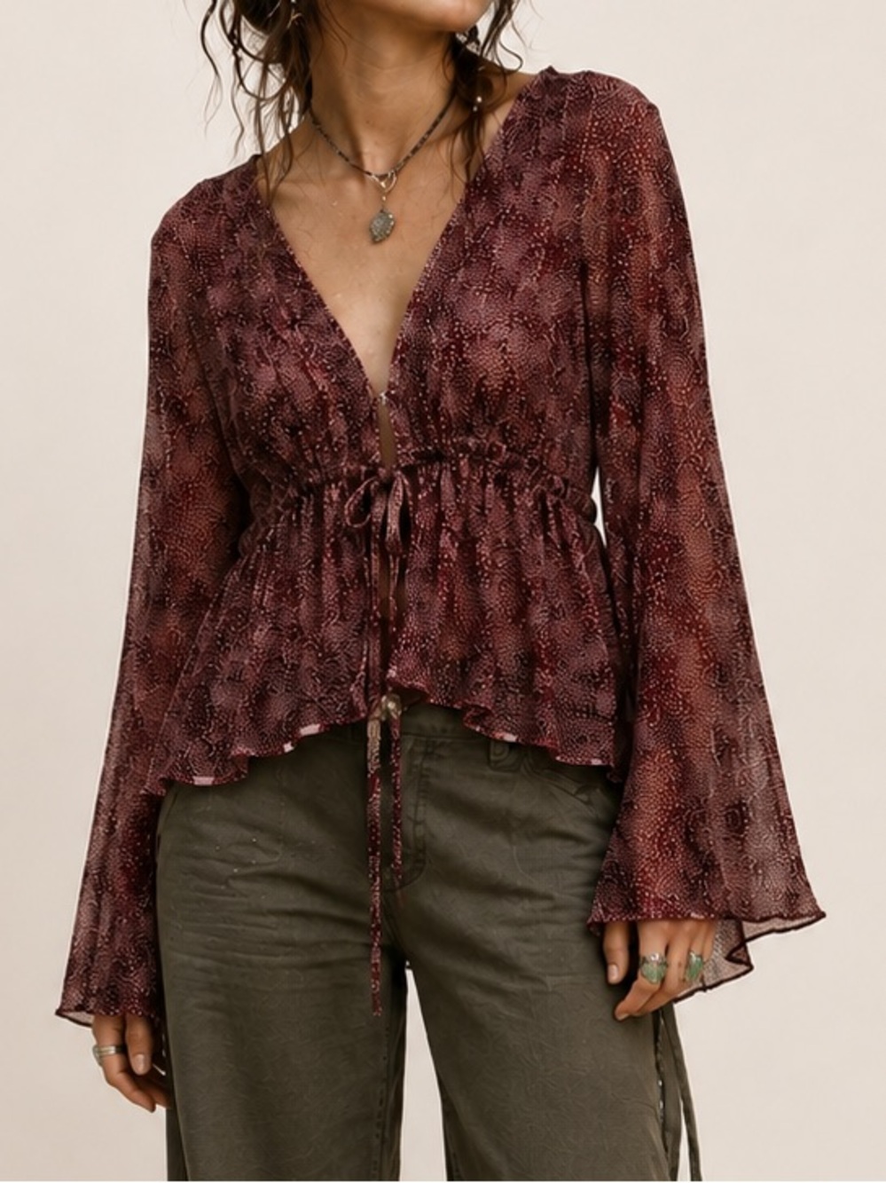 SEPARATES BY NEW YORK CITY DESIGN CO. Sheer Goblin Core Blouse Size XL